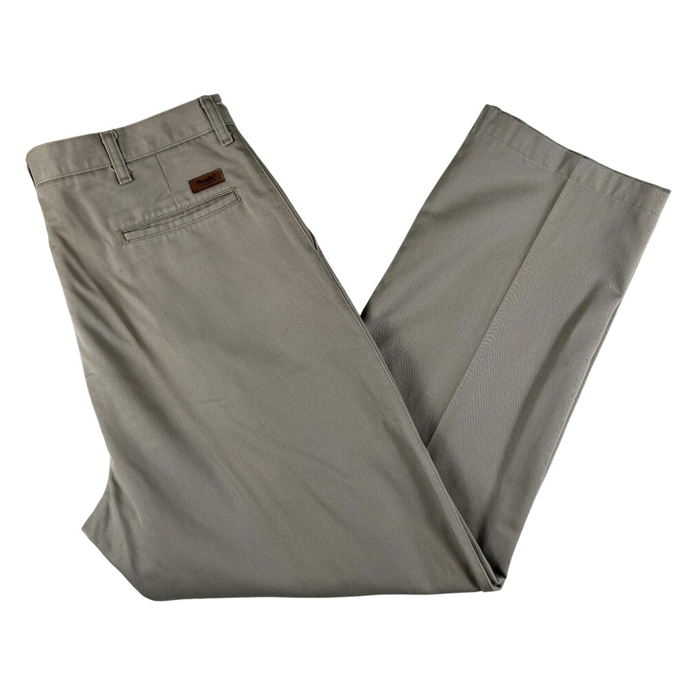 Wrangler Riata Pants Mens 38x31 Beige Pleated Chino Dress Straight Cotton